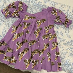 QUEEN OF SPARKLES Purple Sequin Tiger Dress XS